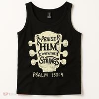 Guitarists Praise Him With The Strings Acoustic Guitar Music Tank Top thumb 2