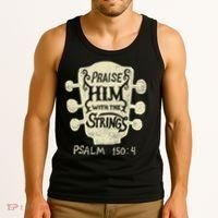 Guitarists Praise Him With The Strings Acoustic Guitar Music Tank Top thumb 3