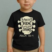 Guitarists Praise Him With The Strings Acoustic Guitar Music Toddler T-Shirt thumb 2