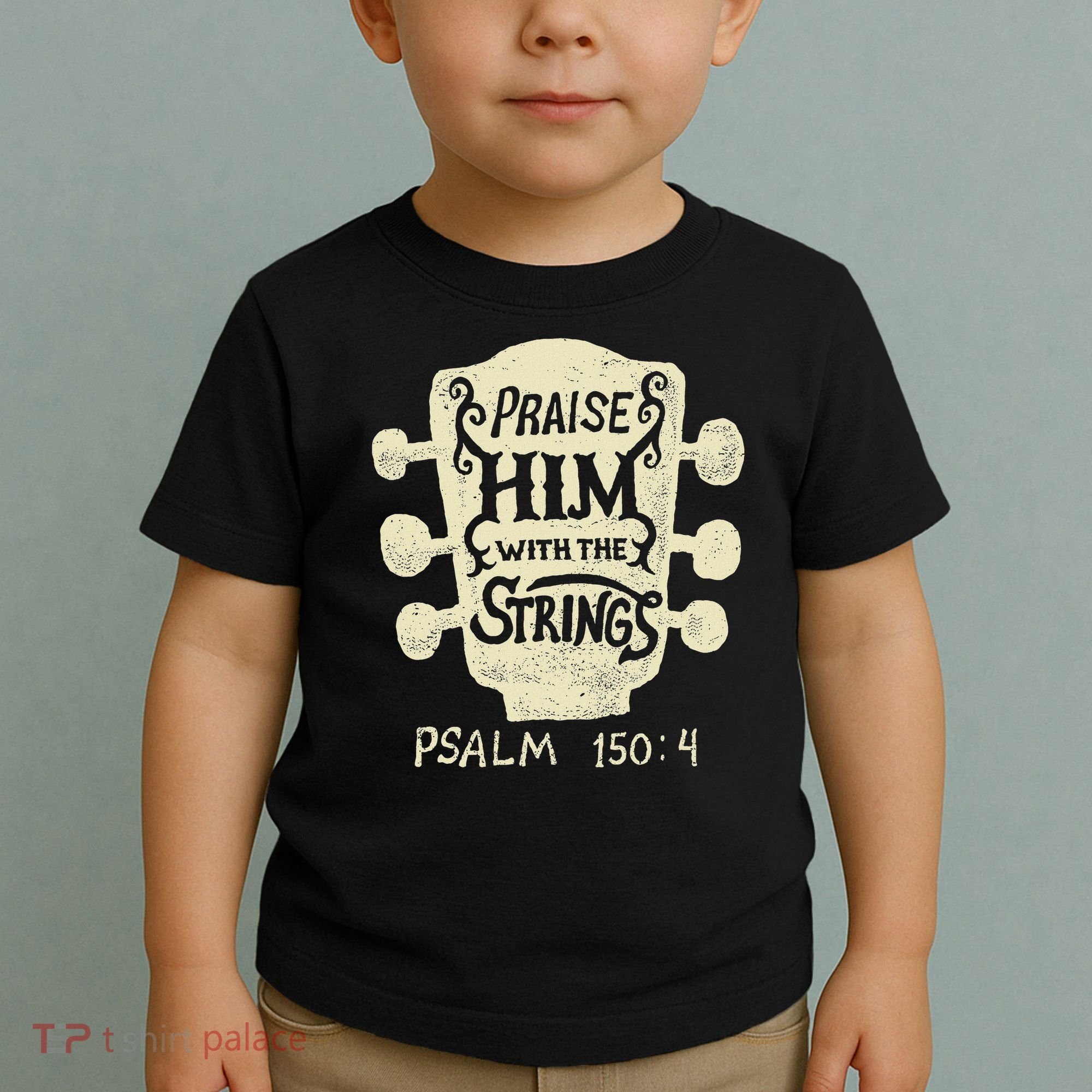 Guitarists Praise Him With The Strings Acoustic Guitar Music Toddler T-Shirt