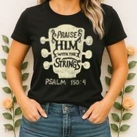 Guitarists Praise Him With The Strings Acoustic Guitar Music Women's T-Shirt thumb 2