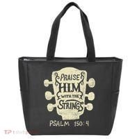 Guitarists Praise Him With The Strings Acoustic Guitar Music Tote Bag thumb 0