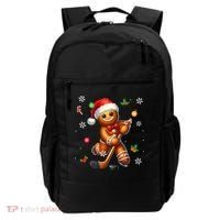 Gingerbread Playing Hockey Christmas Player Family Gift Backpack thumb 0