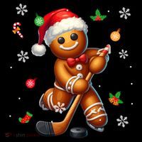 Gingerbread Playing Hockey Christmas Player Family Gift Coffee Mug thumb 5