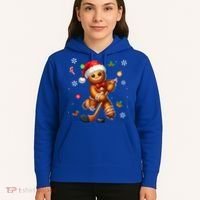 Gingerbread Playing Hockey Christmas Player Family Gift Hoodie thumb 5