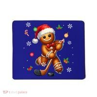 Gingerbread Playing Hockey Christmas Player Family Gift Mousepad thumb 0