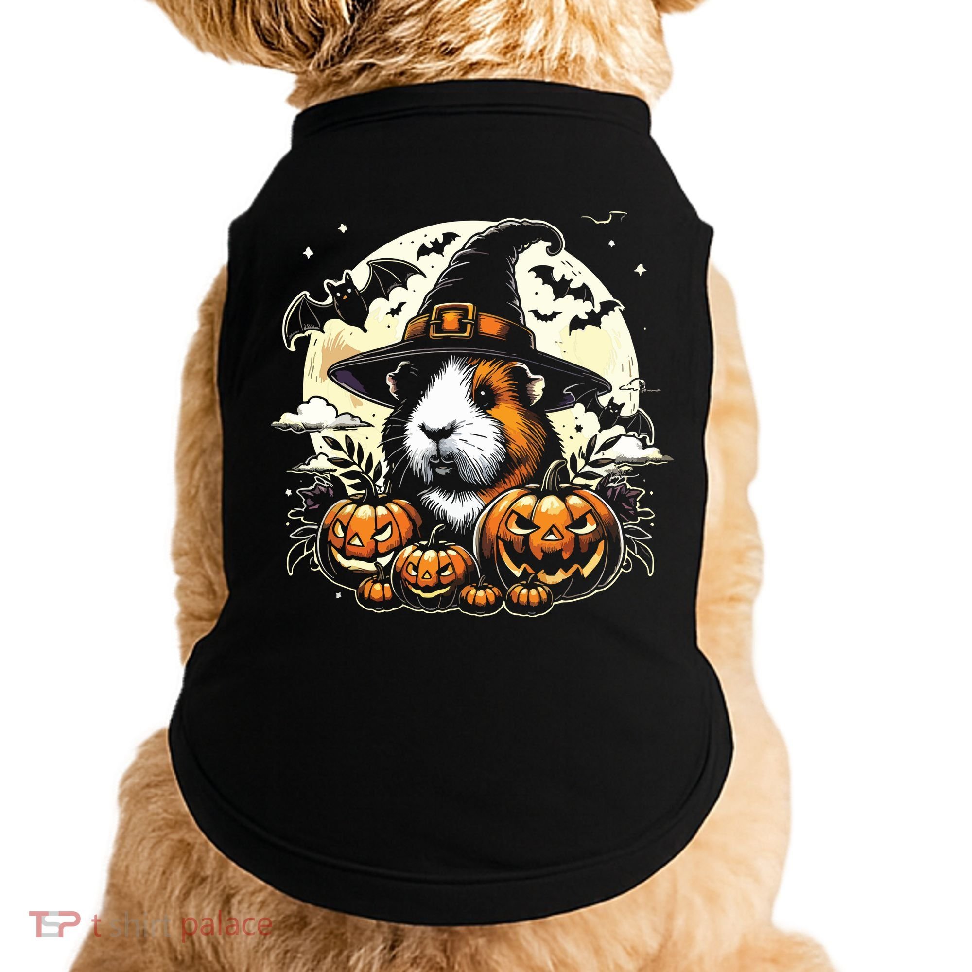 Guinea Pig Halloween Witch Art Doggie Tank