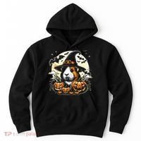 Guinea Pig Halloween Witch Art Hoodie thumb 0