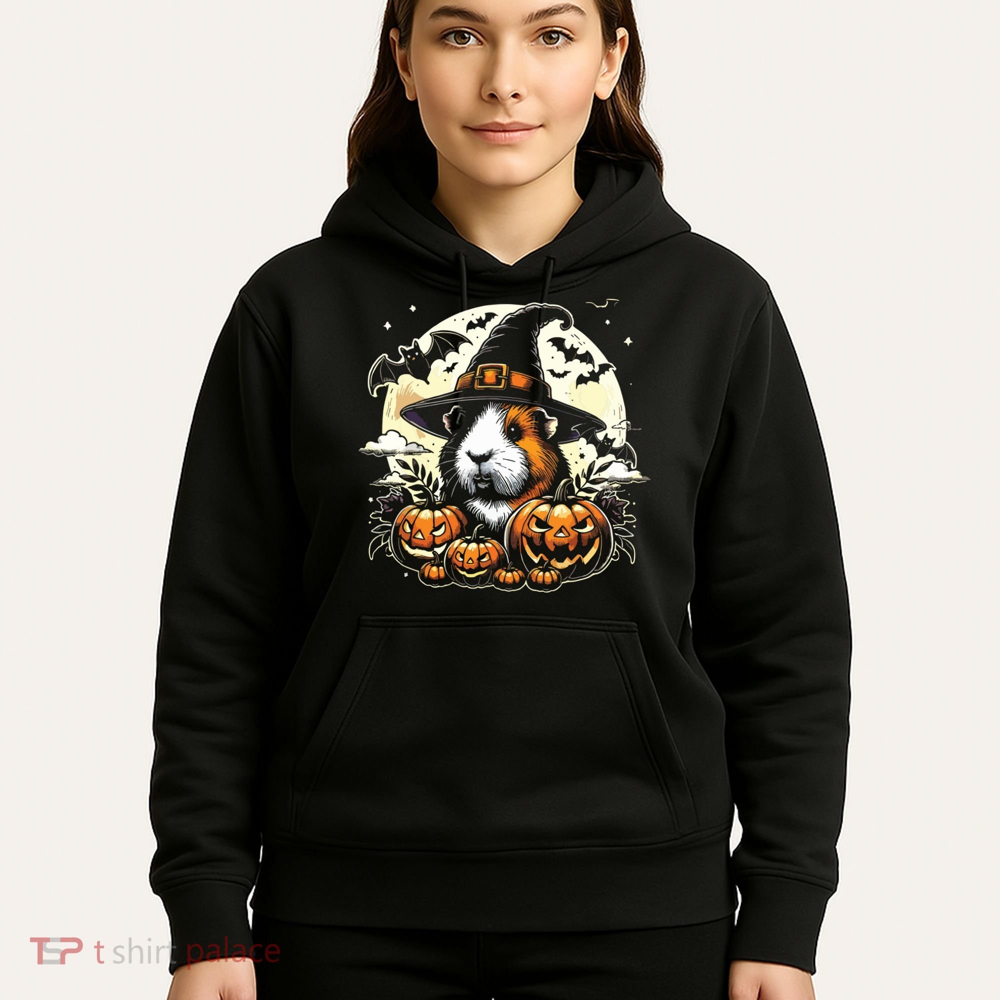 Guinea Pig Halloween Witch Art Hoodie