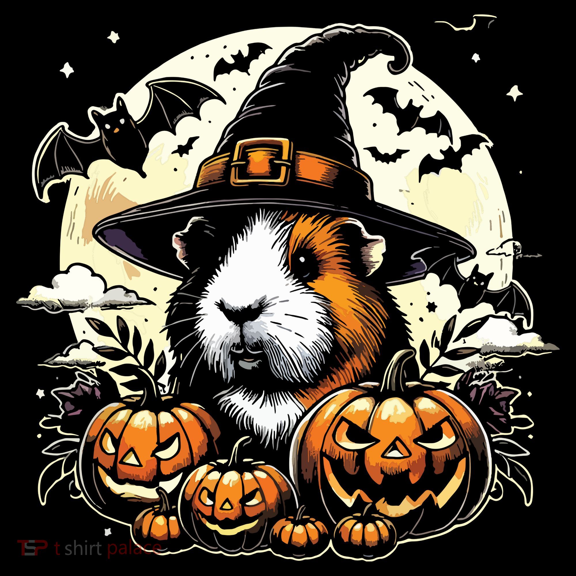 Guinea Pig Halloween Witch Art Hoodie