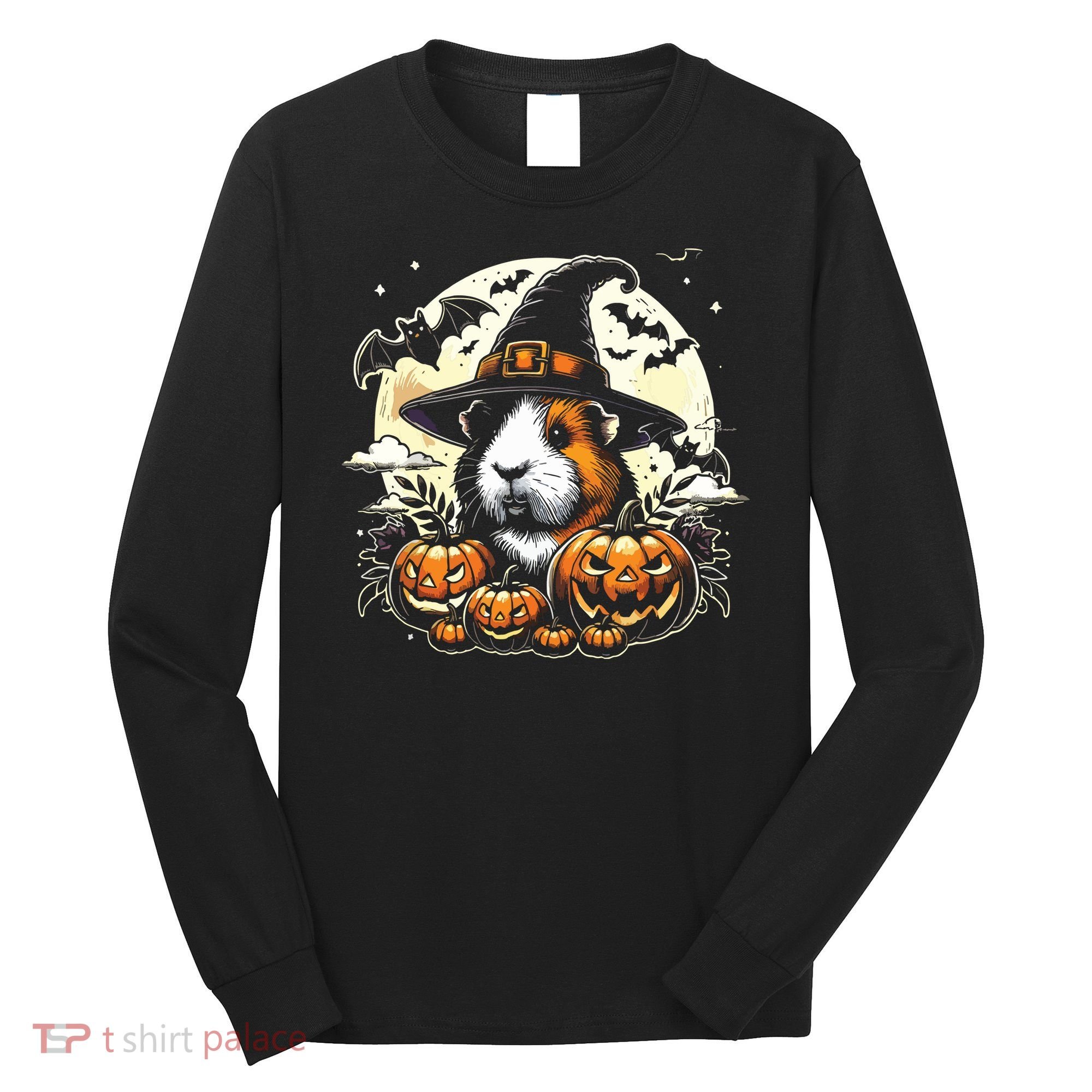 Guinea Pig Halloween Witch Art Long Sleeve Shirt