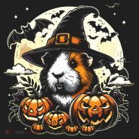 Guinea Pig Halloween Witch Art Beanie thumb 2