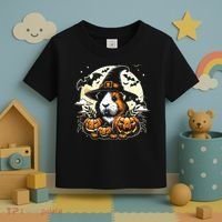 Guinea Pig Halloween Witch Art Toddler T-Shirt thumb 3