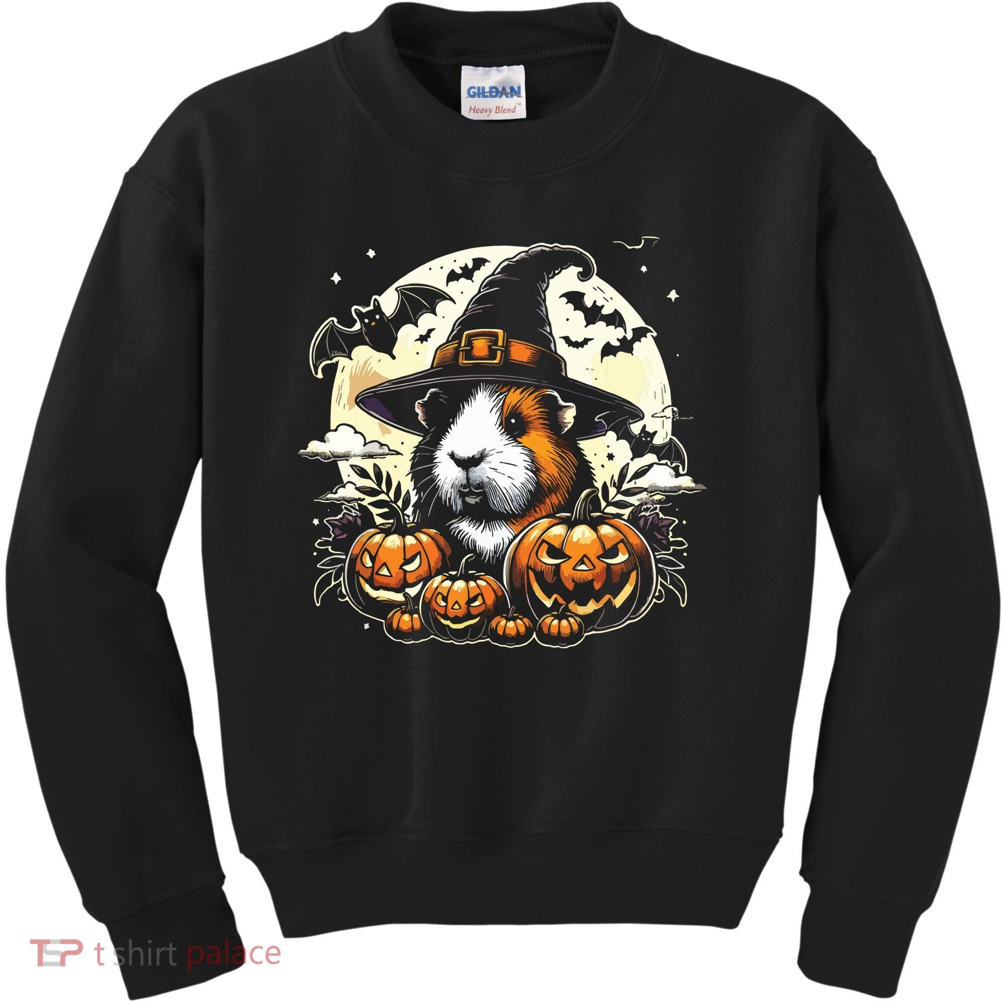 Guinea Pig Halloween Witch Art Kids Sweatshirt