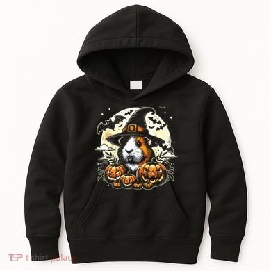 Guinea Pig Halloween Witch Art Kids Hoodie