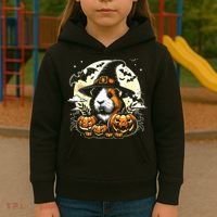 Guinea Pig Halloween Witch Art Kids Hoodie thumb 3