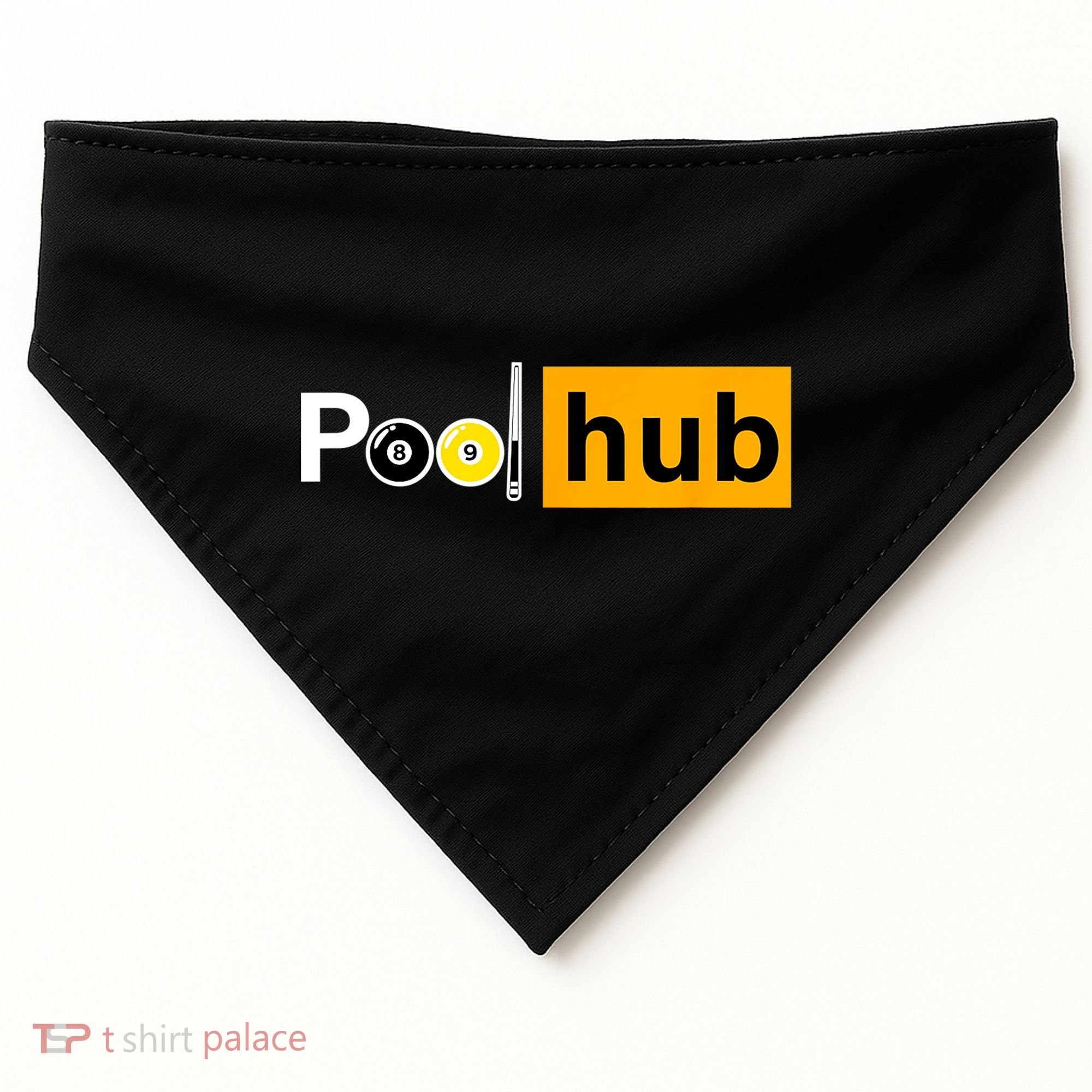 Game Pool Hub Billiard Balls & Cue Stick Gift USA-Made Doggie Bandana