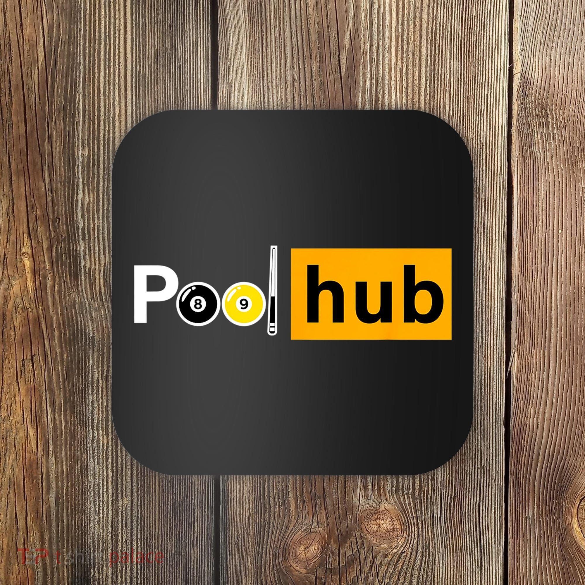 Game Pool Hub Billiard Balls & Cue Stick Gift Coaster