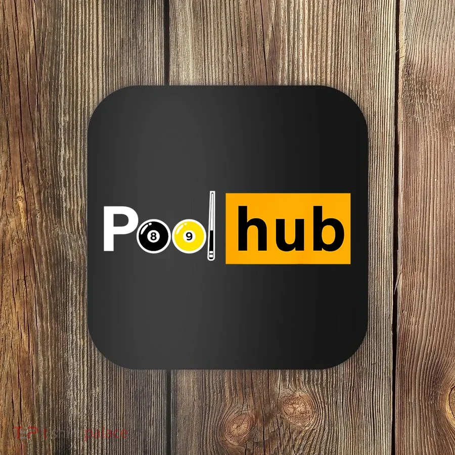 Game Pool Hub Billiard Balls & Cue Stick Gift Coaster