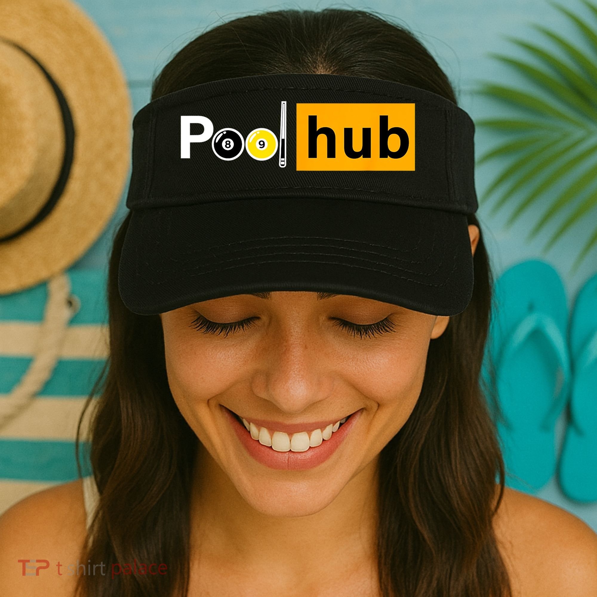 Game Pool Hub Billiard Balls & Cue Stick Gift Visor