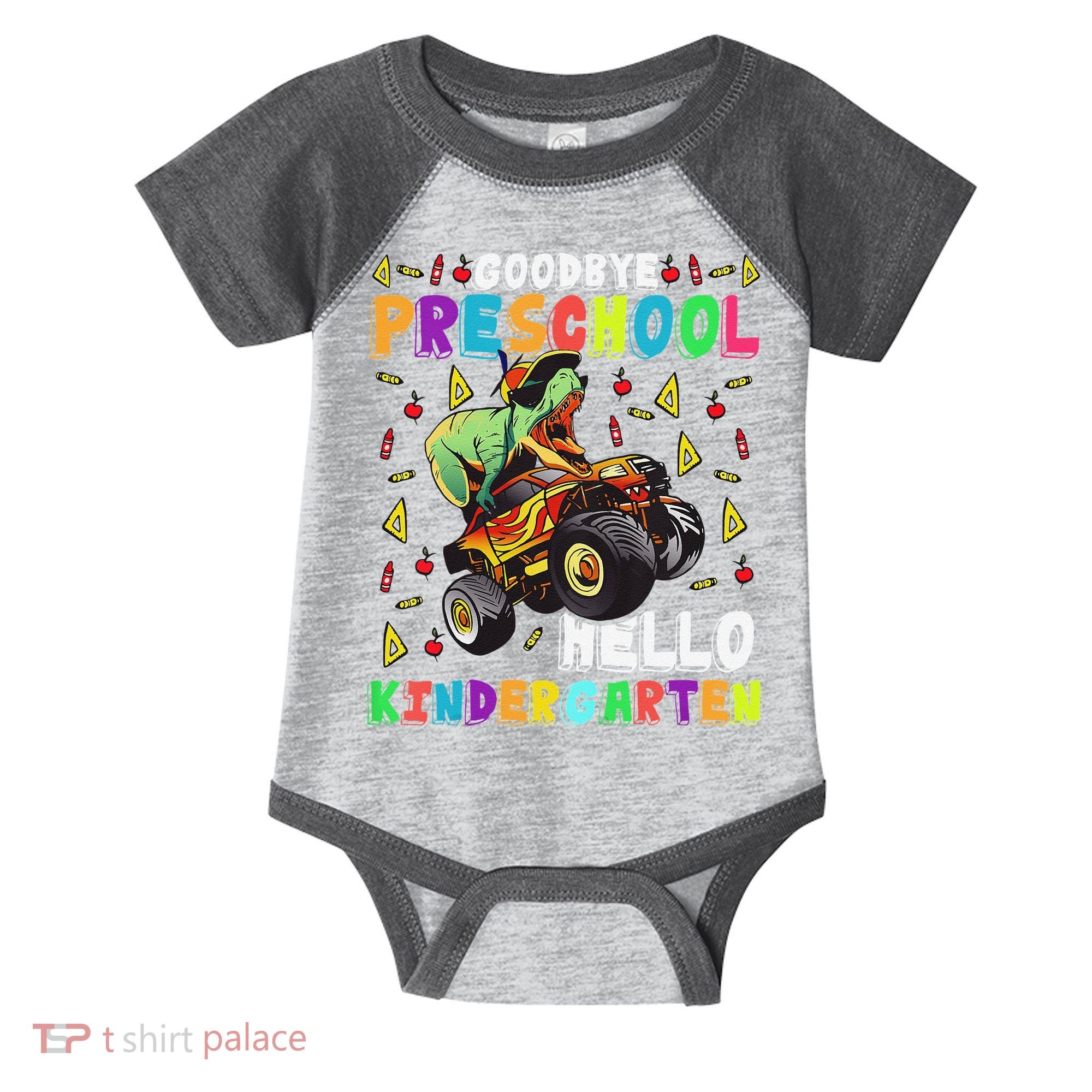 Goodbye PreK Hello Kindergarten Here I Come Graduation Infant Baby Jersey Bodysuit