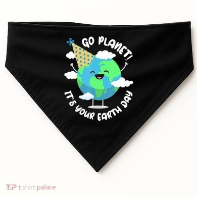 Go Planet It's Your Earth Day Cute Gift USA-Made Doggie Bandana