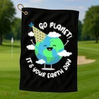 Go Planet It's Your Earth Day Cute Gift Golf Towel thumb 1