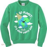Go Planet It's Your Earth Day Cute Gift Kids Sweatshirt thumb 0