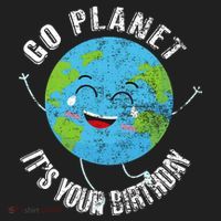 Go Planet Its Your Birthday Happy Earth Day Distressed Women's Sweatshirt thumb 2