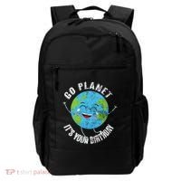 Go Planet Its Your Birthday Happy Earth Day Distressed Backpack thumb 0