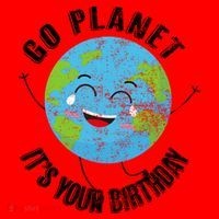 Go Planet Its Your Birthday Happy Earth Day Distressed Santa Hat thumb 1