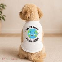 Go Planet Its Your Birthday Happy Earth Day Distressed Doggie Tank thumb 2