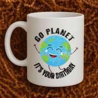 Go Planet Its Your Birthday Happy Earth Day Distressed Coffee Mug thumb 2