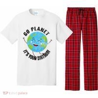 Go Planet Its Your Birthday Happy Earth Day Distressed Pajama Set thumb 0