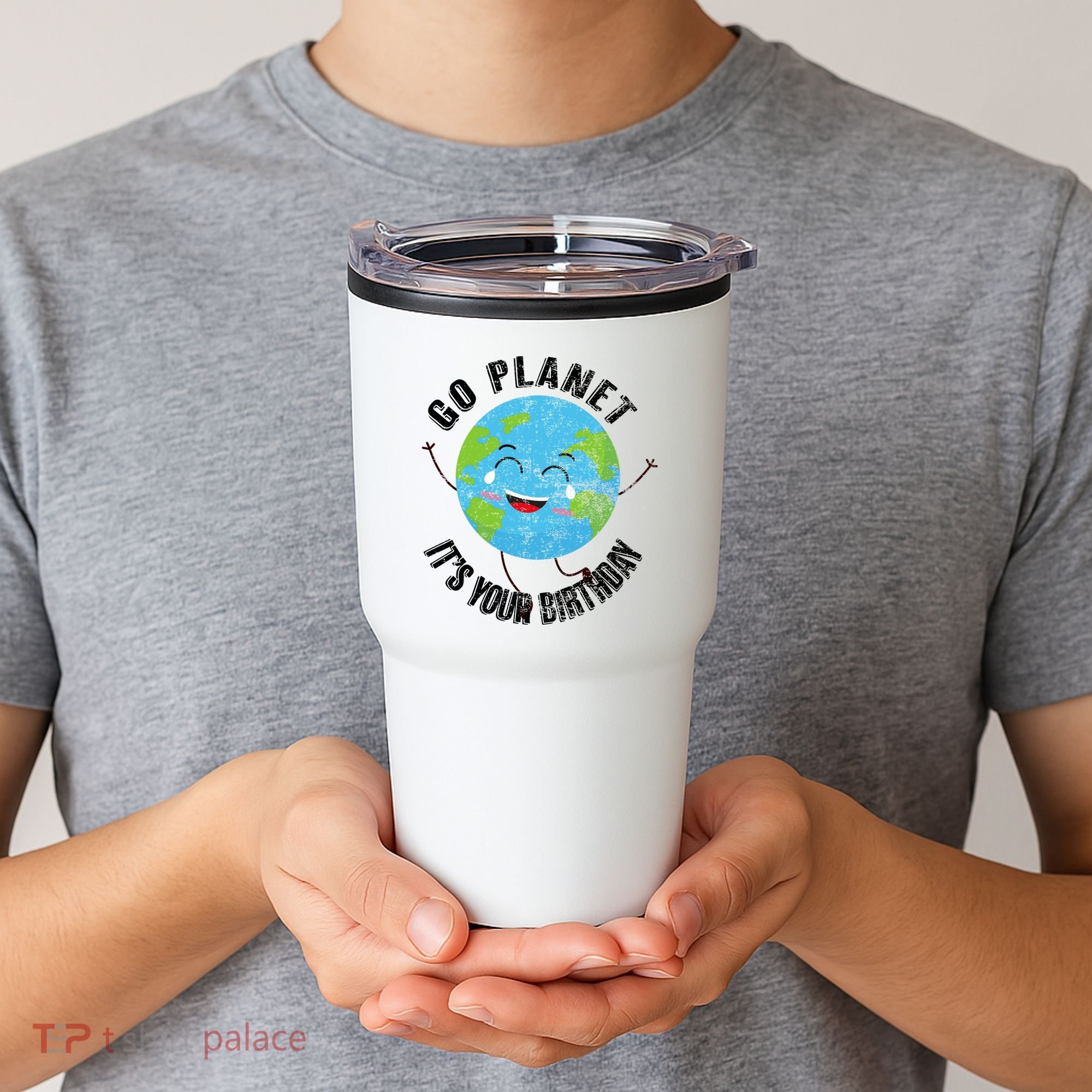 Go Planet Its Your Birthday Happy Earth Day Distressed Tumbler