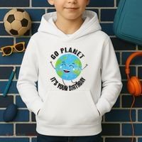 Go Planet Its Your Birthday Happy Earth Day Distressed Kids Hoodie thumb 2