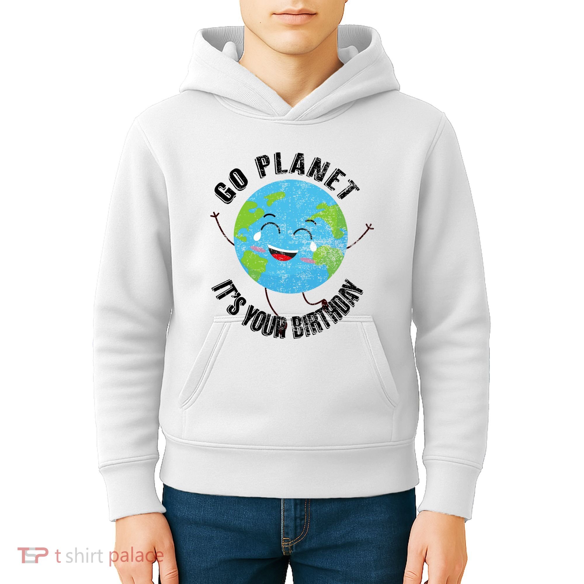 Go Planet Its Your Birthday Happy Earth Day Distressed Kids Hoodie