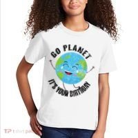 Go Planet Its Your Birthday Happy Earth Day Distressed Kids T-Shirt thumb 2