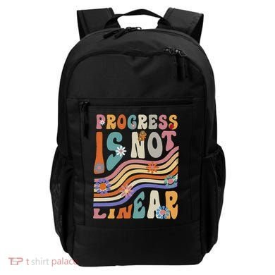 Groovy Progress Is Not Linear Teacher Back To School Outfit Backpack