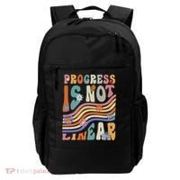 Groovy Progress Is Not Linear Teacher Back To School Outfit Backpack thumb 0