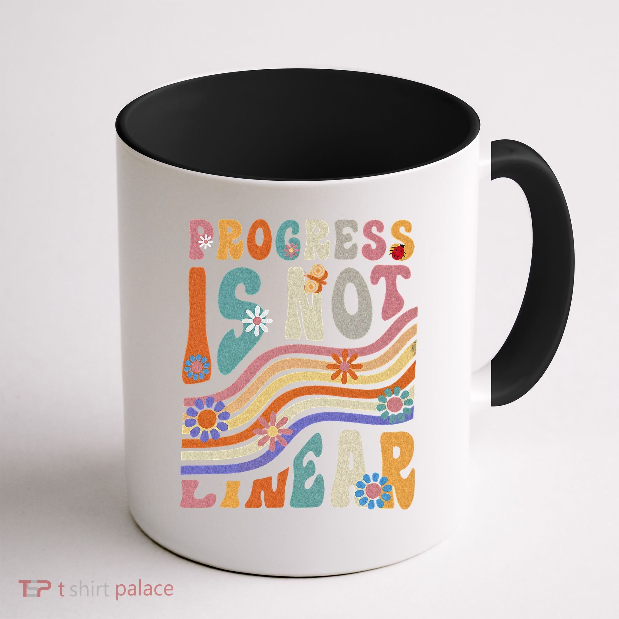 Groovy Progress Is Not Linear Teacher Back To School Outfit Coffee Mug