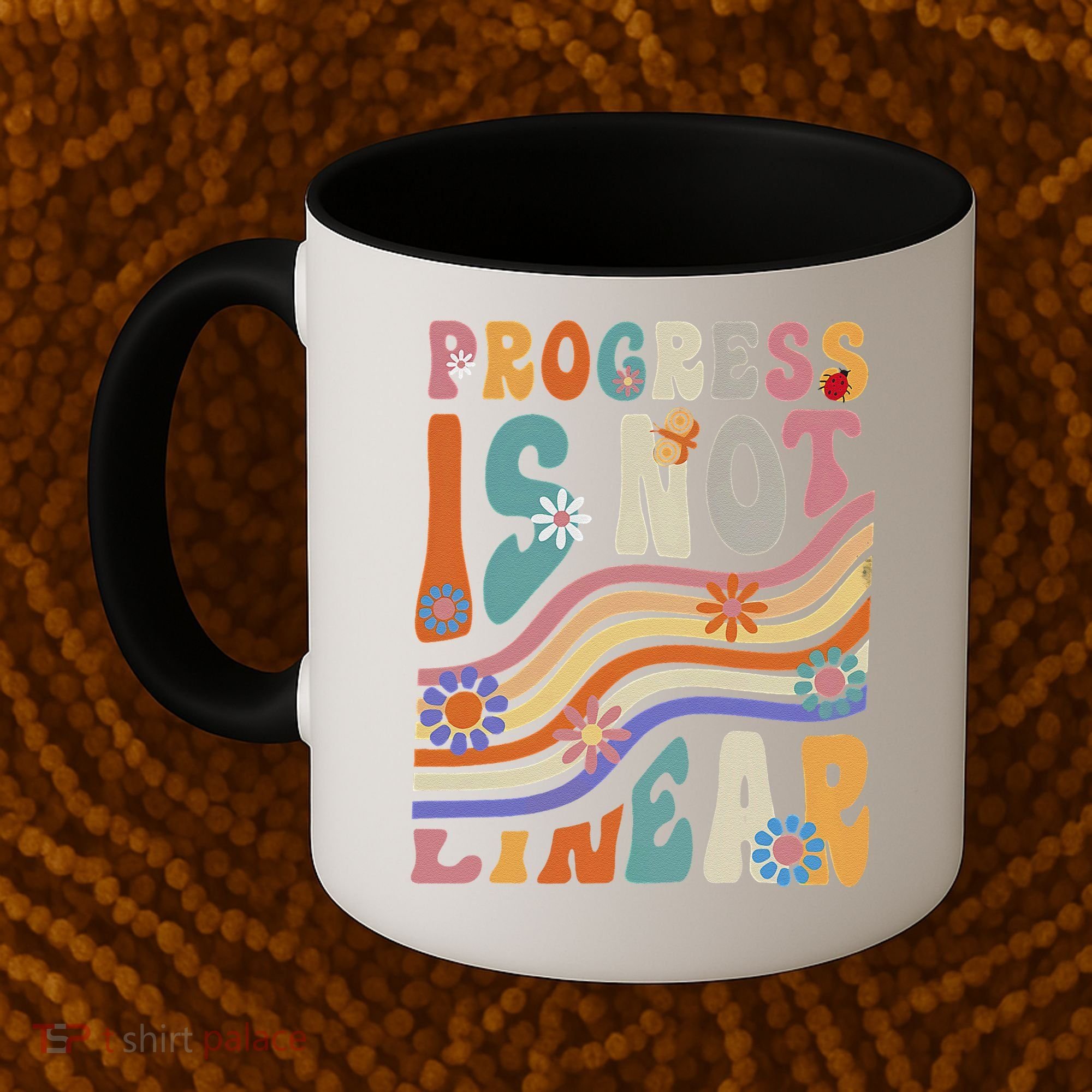 Groovy Progress Is Not Linear Teacher Back To School Outfit Coffee Mug