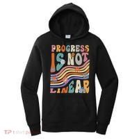 Groovy Progress Is Not Linear Teacher Back To School Outfit Women's Hoodie thumb 0