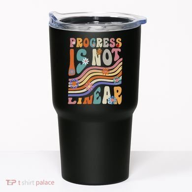 Groovy Progress Is Not Linear Teacher Back To School Outfit Tumbler