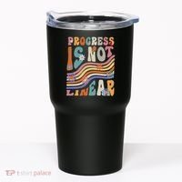 Groovy Progress Is Not Linear Teacher Back To School Outfit Tumbler thumb 0