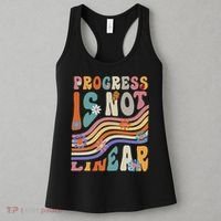 Groovy Progress Is Not Linear Teacher Back To School Outfit Women's Tank Top thumb 3