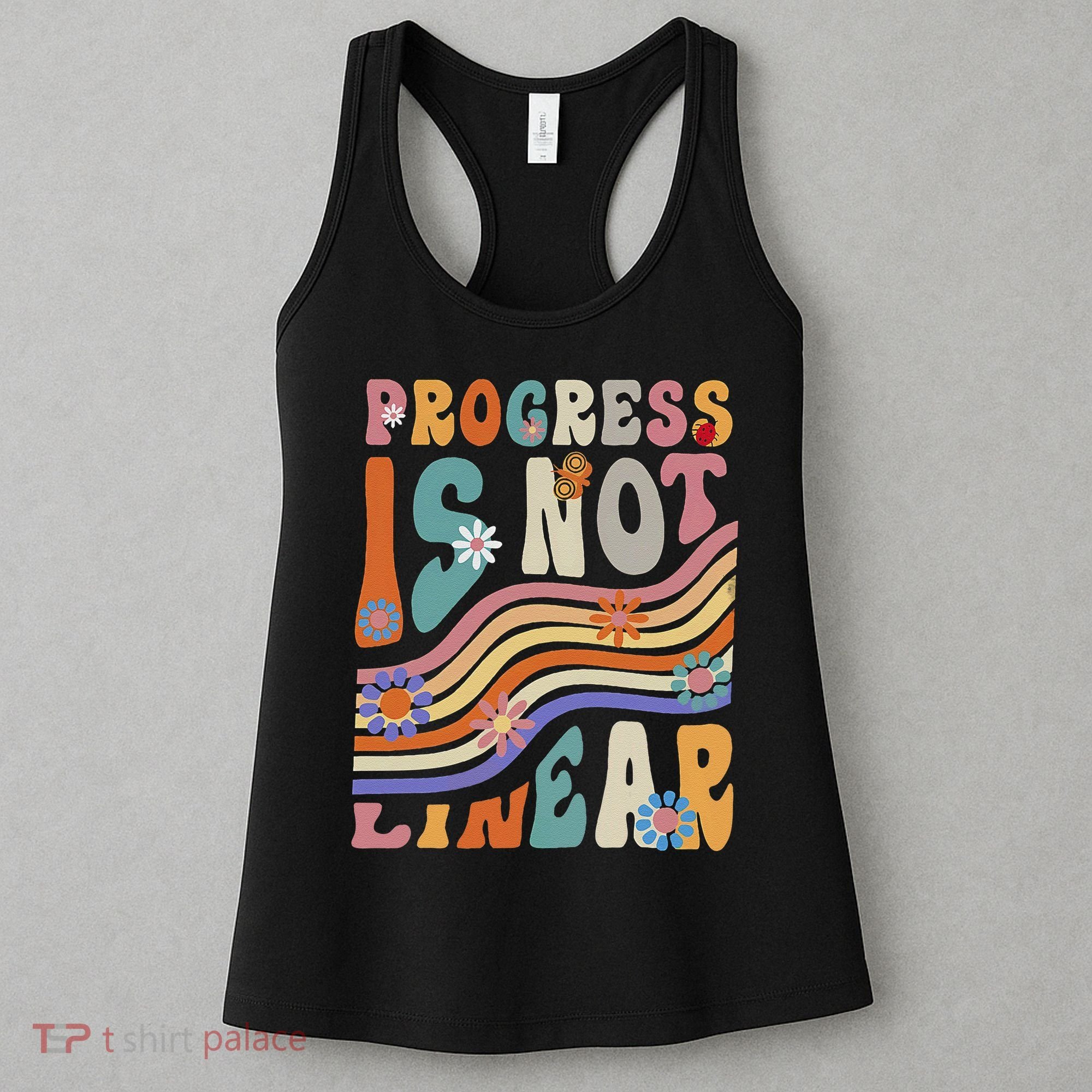 Groovy Progress Is Not Linear Teacher Back To School Outfit Women's Tank Top