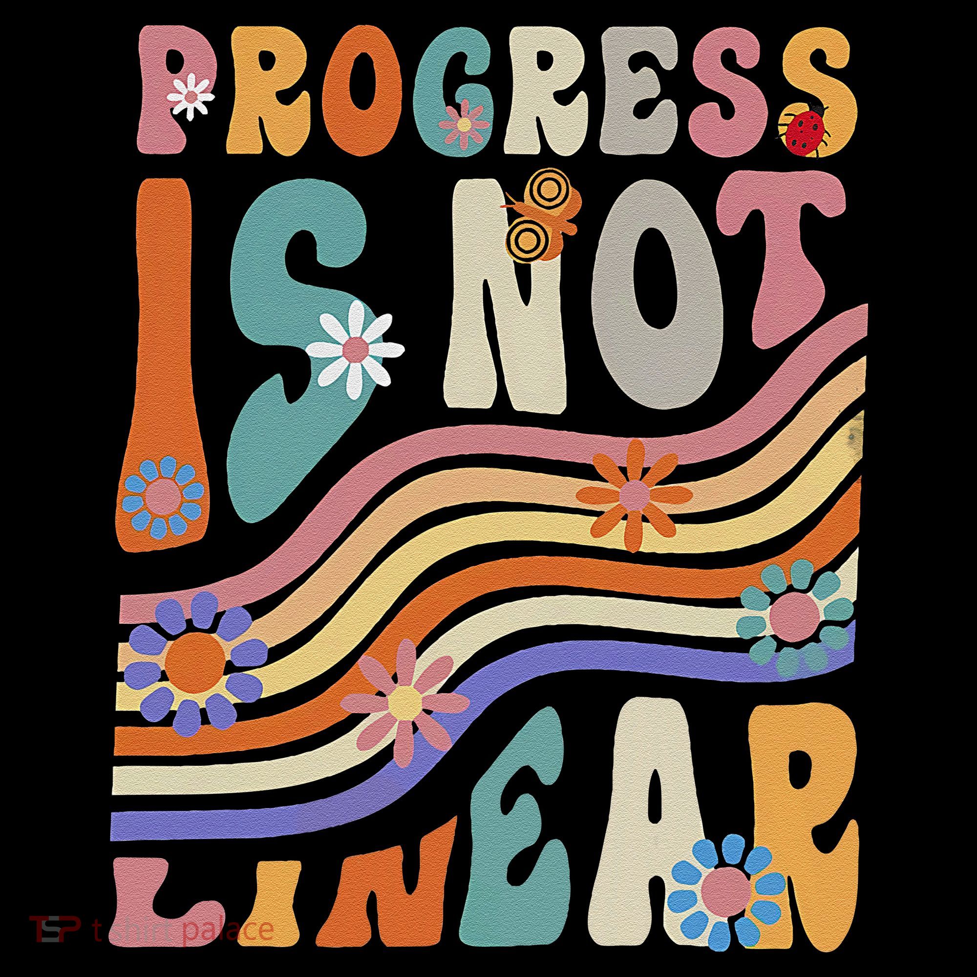 Groovy Progress Is Not Linear Teacher Back To School Outfit Baby Bodysuit
