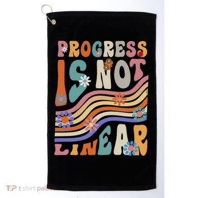 Groovy Progress Is Not Linear Teacher Back To School Outfit Golf Towel