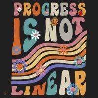 Groovy Progress Is Not Linear Teacher Back To School Outfit Golf Towel thumb 3